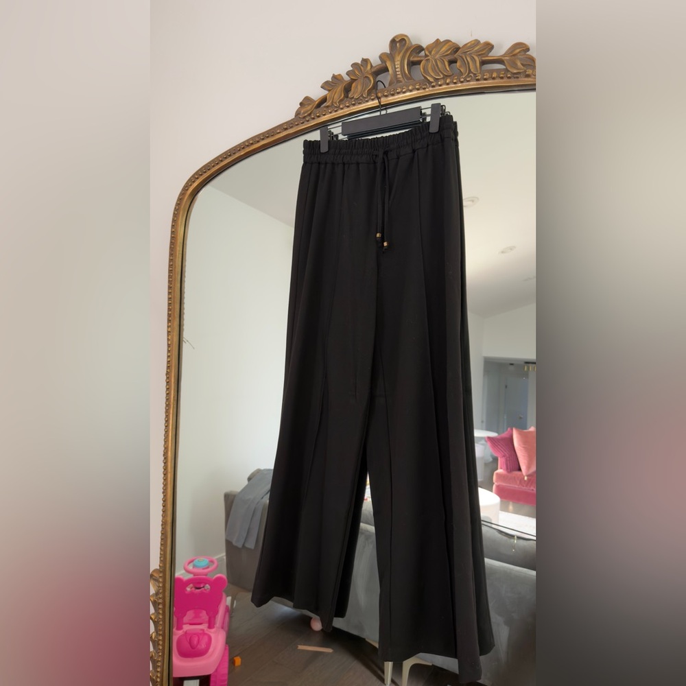 Zara Black Wide Leg Drawstring Pants
